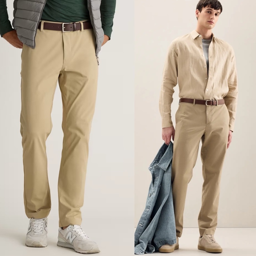 Quince men’s beige Protech golf pants size 32x34 sand dune performance trousers